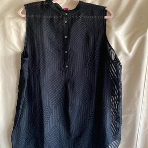 Vince Camuto button down sleeveless sheer shirt
